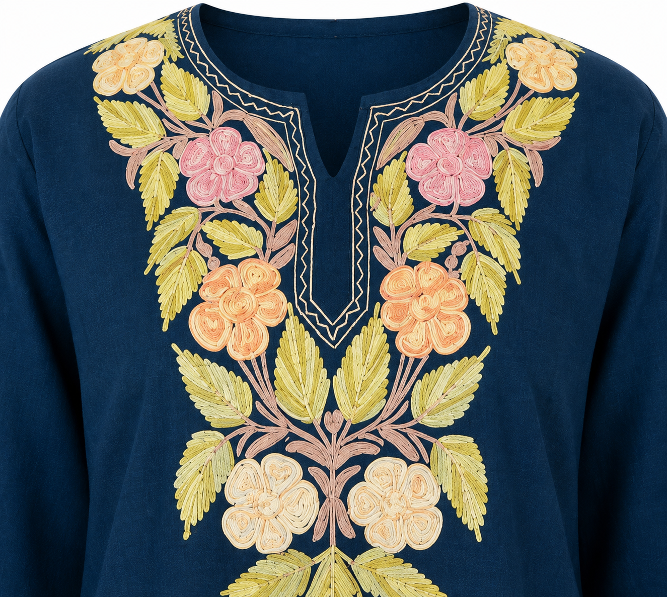 Kashmir Aari cotton Co-Ord Set | Dark Blue